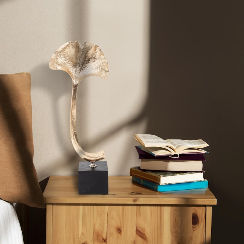 Gifu Golden Ginkgo Leaf Sculpture- Short