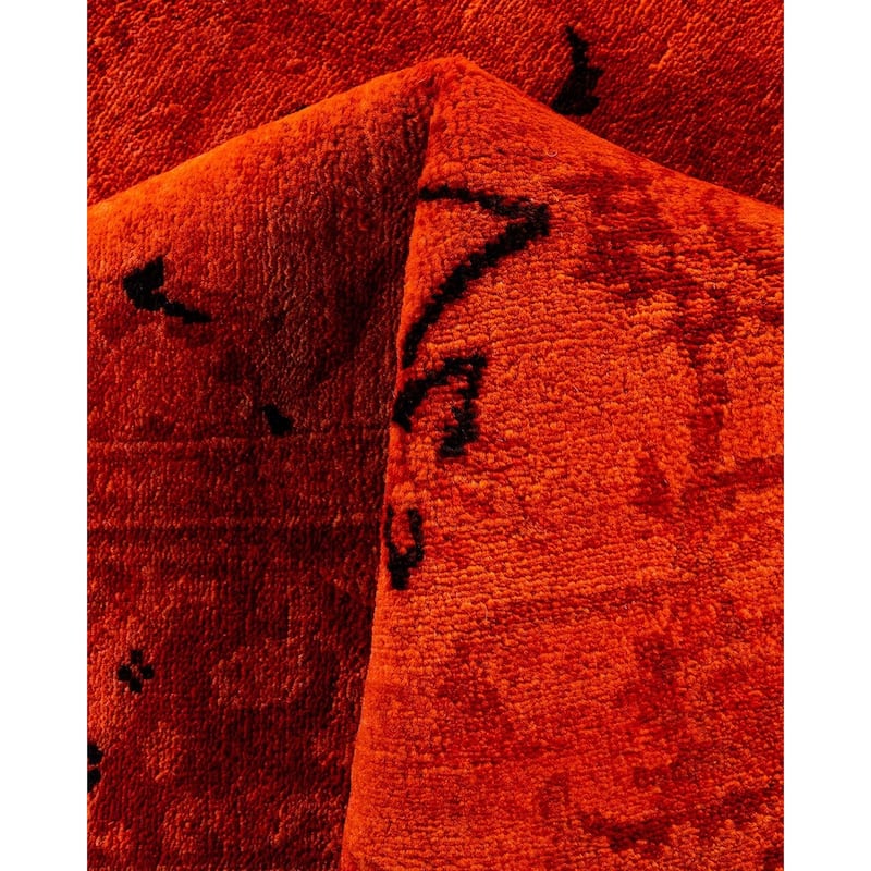 Contemporary Overdyed Wool Hand Knotted Area Rug - 4' 3" x 5' 10"