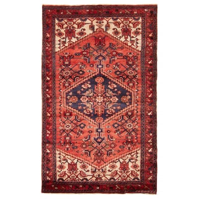 ECARPETGALLERY Hand-knotted Andelz Red Wool Rug - 3' 10" x 6' 3"