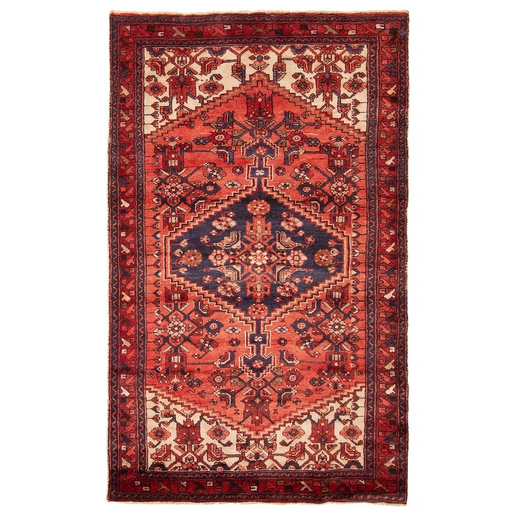 ECARPETGALLERY Hand-knotted Andelz Red Wool Rug - 3' 10" x 6' 3"