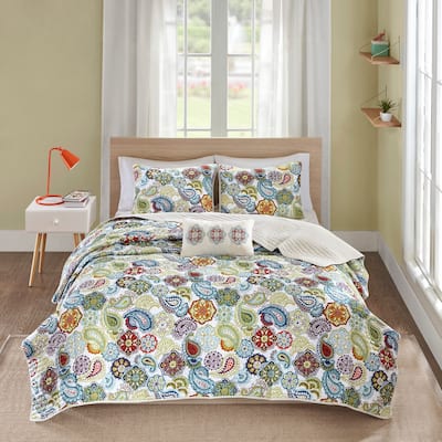 The Curated Nomad Stanyan Multi Paisley Quilted Coverlet Set