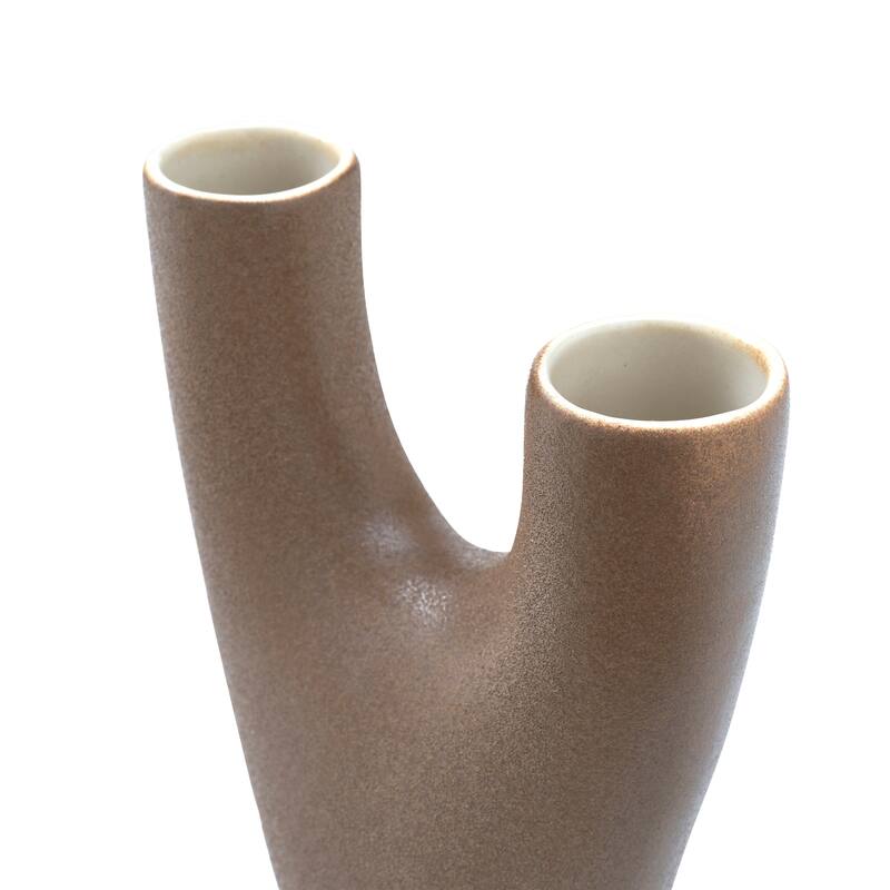 Renwil Garnier Indoor Ceramic Stoneware Small Vase, Textured Brown