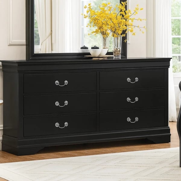 contemporary black bedroom dresser 6 Drawer Wooden In Style, - Bed Bath & Beyond Color:Ivory/Blue tag: restock The neat compact frame a line mini cocktail