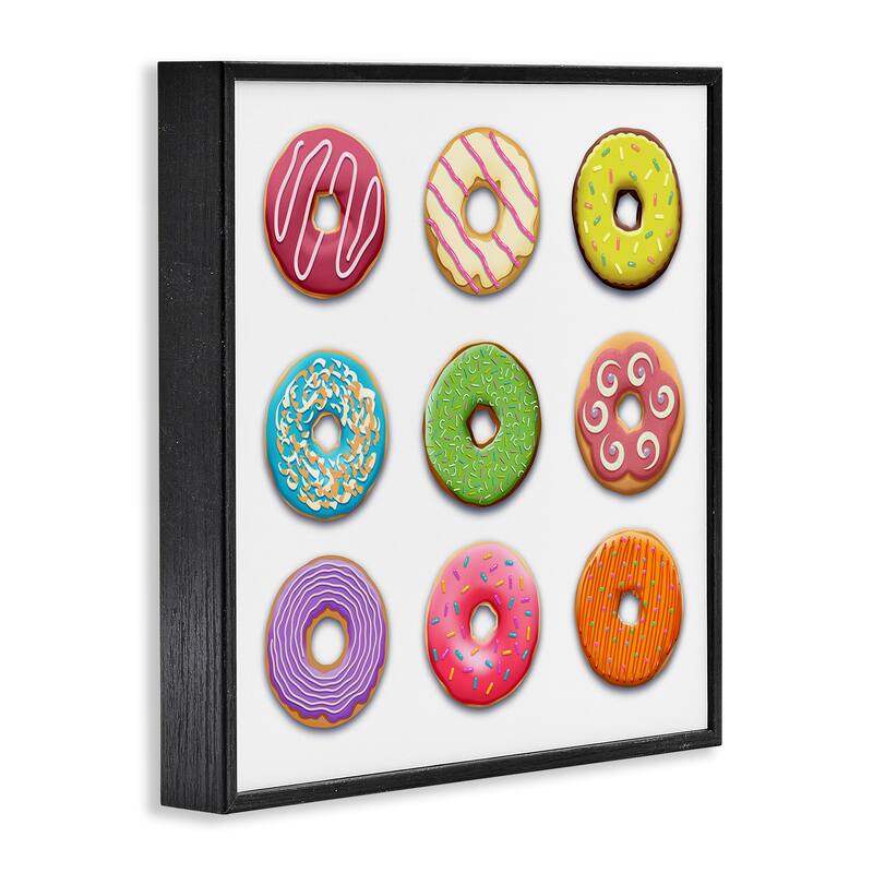 Stupell Colorful Mixed Donuts Framed Giclee Art Design By Marcus Prime
