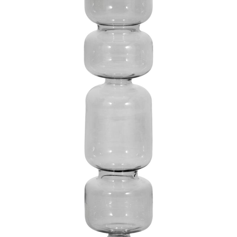 Modern Candle Holder with Stacked Sculptural Glass Base