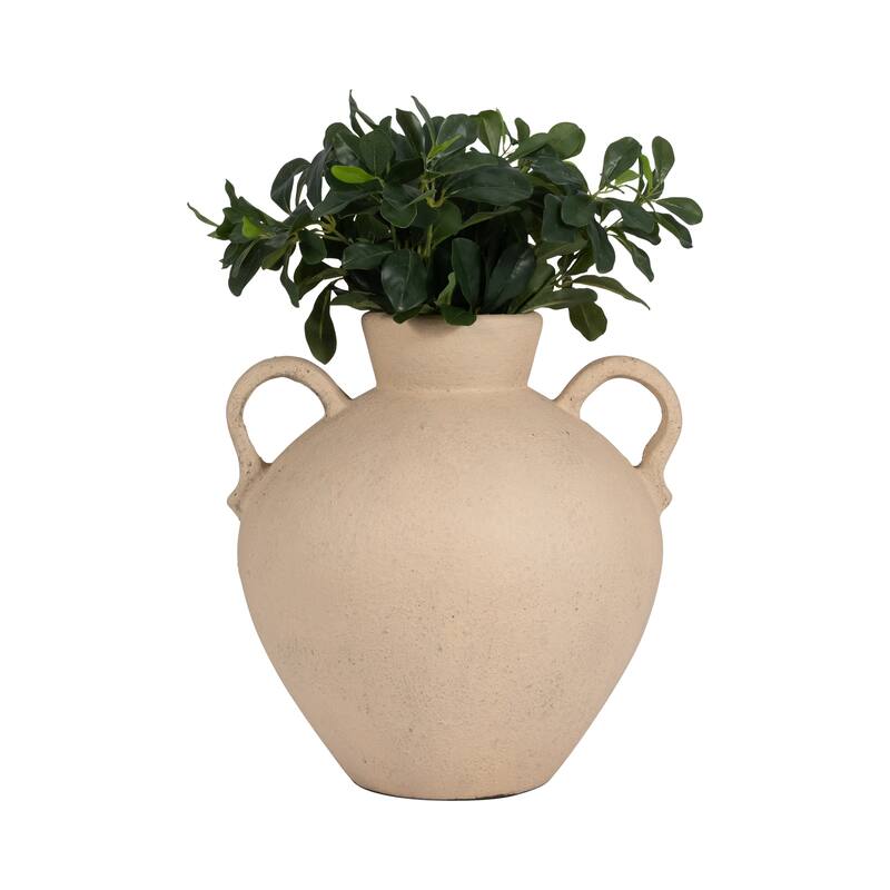 Sagebrook Home Terracotta, 17" Unique Jug With 2 Handles, Amphora, Textured, Durable/stylish item, Serenity/Mysterious