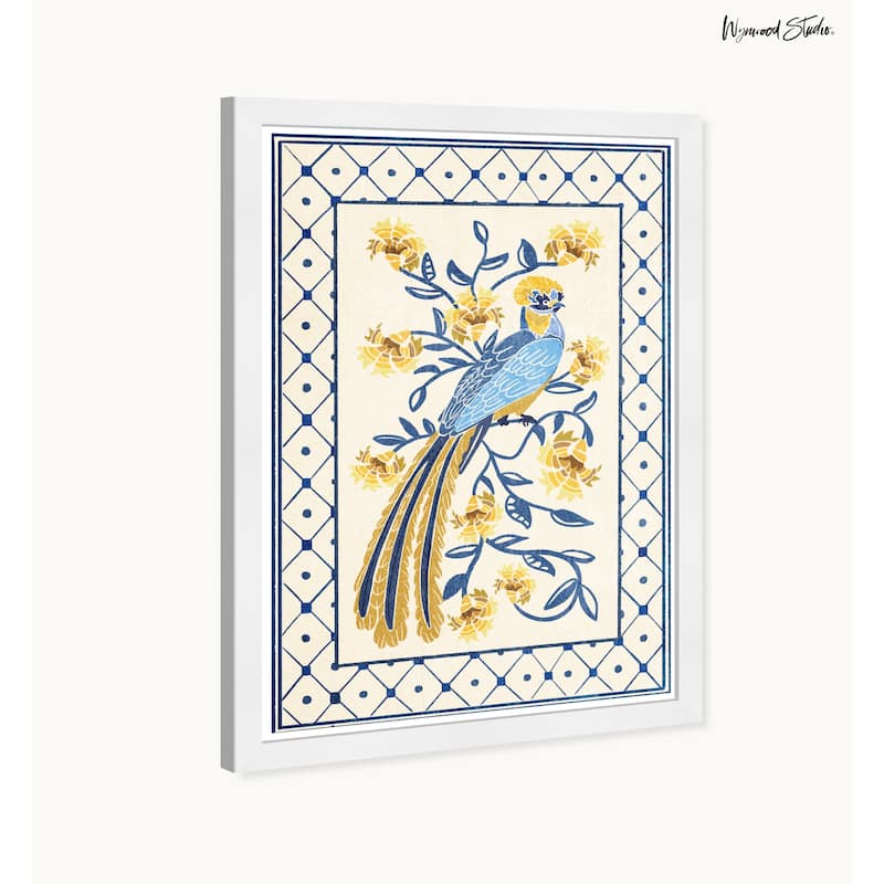 Wynwood Studio Tropical Avian Azul Framed Tropical Chinoiserie Art Prints