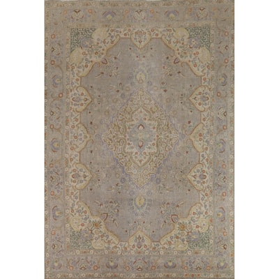 Tabriz Persian Vintage Area Rug Handmade Wool Carpet - 9'6" x 12'7"