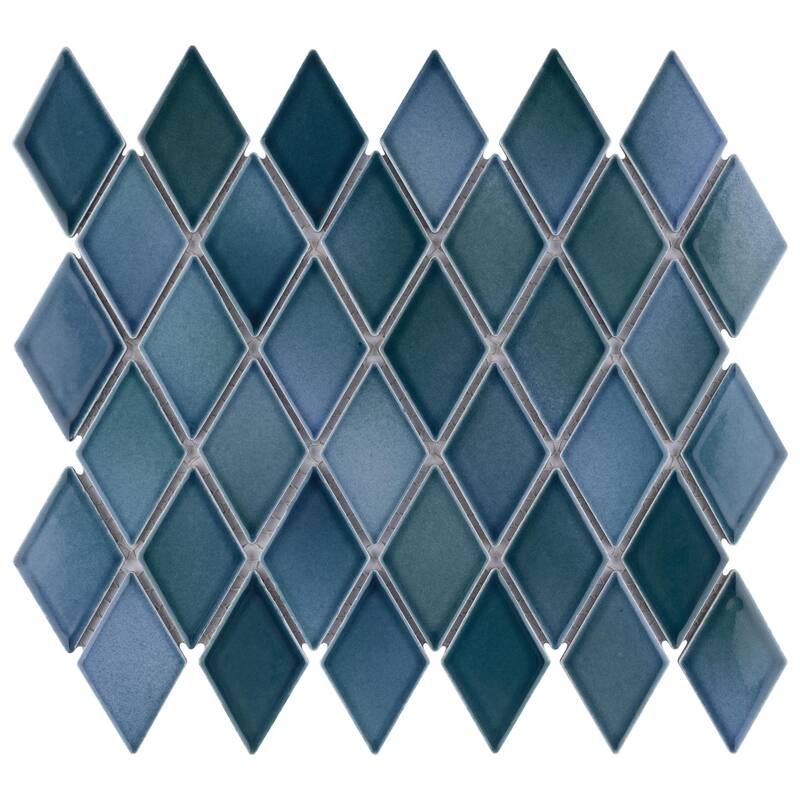 Merola Tile Hudson Kite Aquamarine 10-1/8" x 11-3/4" Porcelain Mosaic Floor and Wall Tile