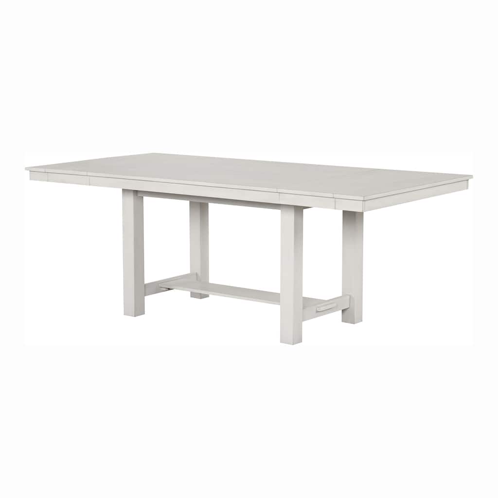 Furniture of America Hesnly Farmhouse Rustic White Oak Wood 84-inch Extendable Dining Table