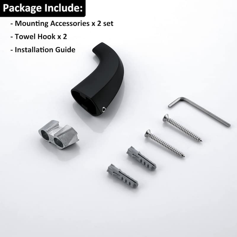 Wall Mounted Towel Hook Bathroom Robe Hook(2 pieces)