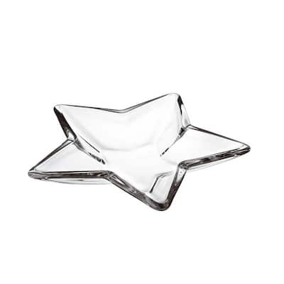 Glass Star Shaped Centerpiece Tray -13.7" Diameter - 13.7" Diameter