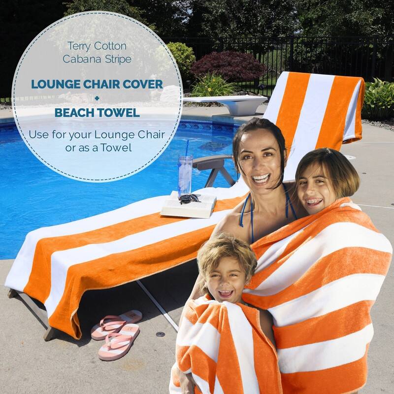 Superior Cabana Cotton Towel/ Chaise Lounge Chair Cover