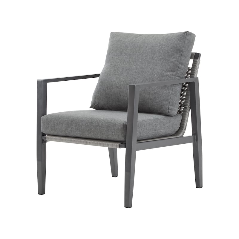 Aluminum Lounge Chair with Sleek Rope - Gray