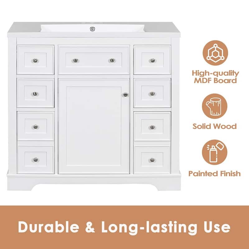 36'' Bathroom Vanities Cabinet with Sink Combo Set