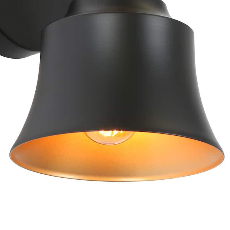 Bellee Modern Farmhouse 1-light Black Gold Wall Light Dimmable Metal Sconce