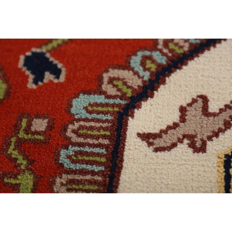 Medallion Ivory Oushak Oriental Area Rug Handmade Wool Carpet - 8'10" x 11'10"