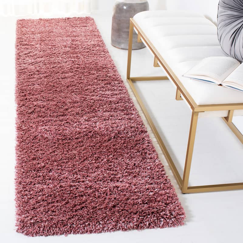 SAFAVIEH California Premium Shag Izat 2-inch Thick Area Rug - 2'3" x 9' Runner - Rose
