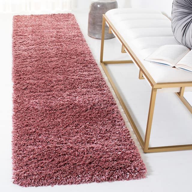 SAFAVIEH California Shag Izat 2-inch Thick Area Rug - 2'3" X 9' Runner - Rose