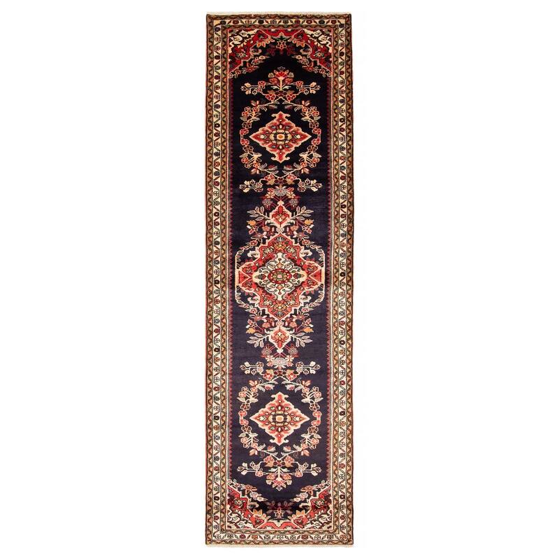 ECARPETGALLERY Hand-knotted Anadol Dark Navy Wool Rug - 2' 9" x 10' 1" - Dark Navy - 2' 9" x 10' 1" - Runner
