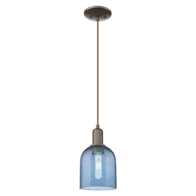 Innovations Lighting Endless Possibilities Arcadia - Bella - 1 Light 6" Cord Hung Mini Pendant - Blue/Oil Rubbed Bronze