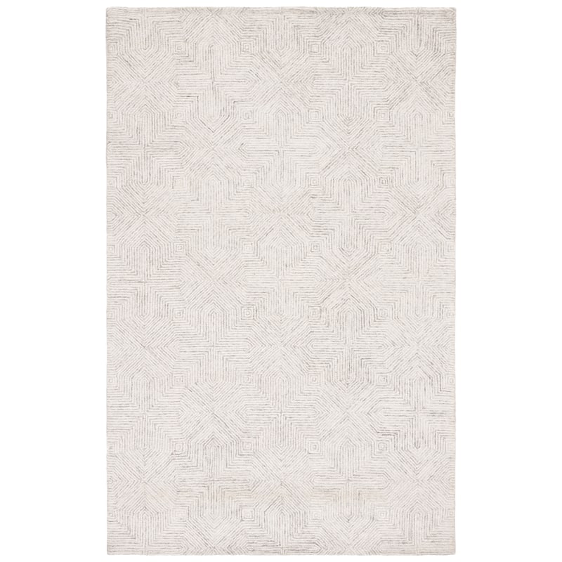 SAFAVIEH Handmade Abstract Auli Modern Wool Rug - 6' Square - Grey/Ivory