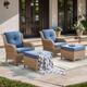 Option Yellow Rattan - Blue Cushion