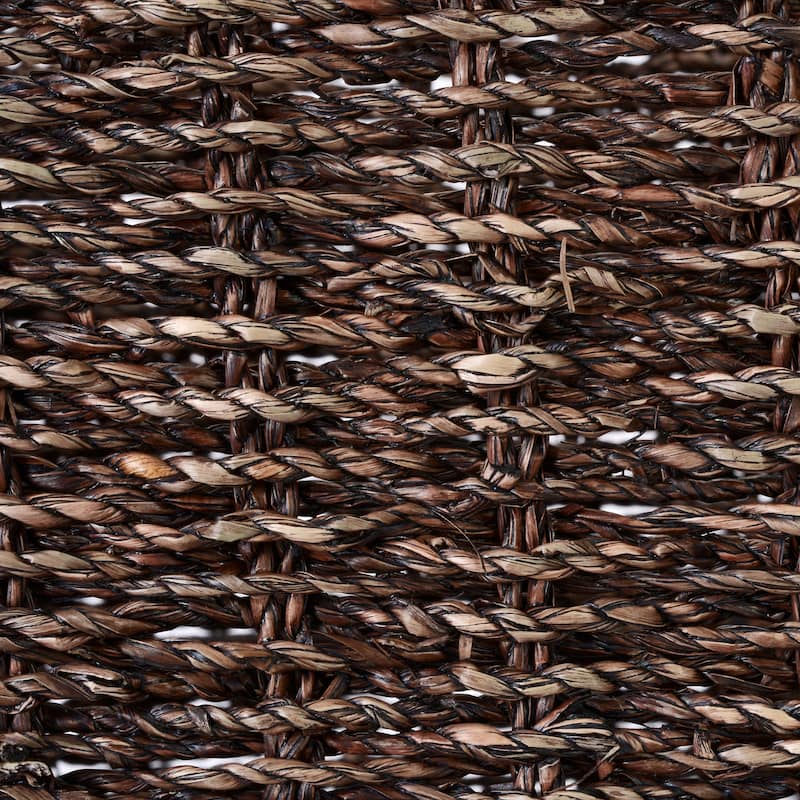14-Inch Wicker Stair Case Basket with Handles | Handmade Woven Seagrass in Brown by Villacera