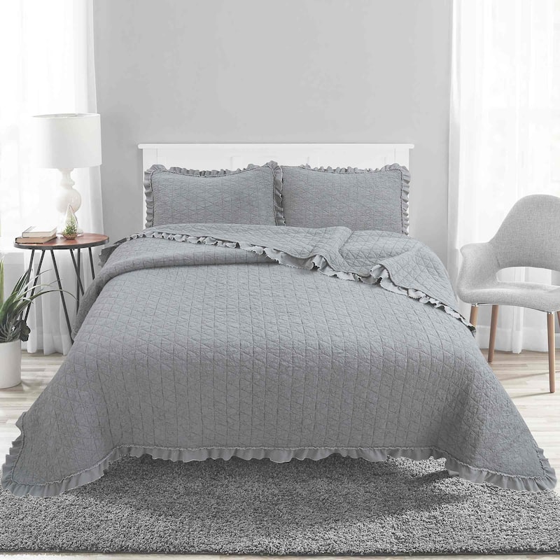 Avanti Linens Charlotte Stone Full/Queen Quilt Set