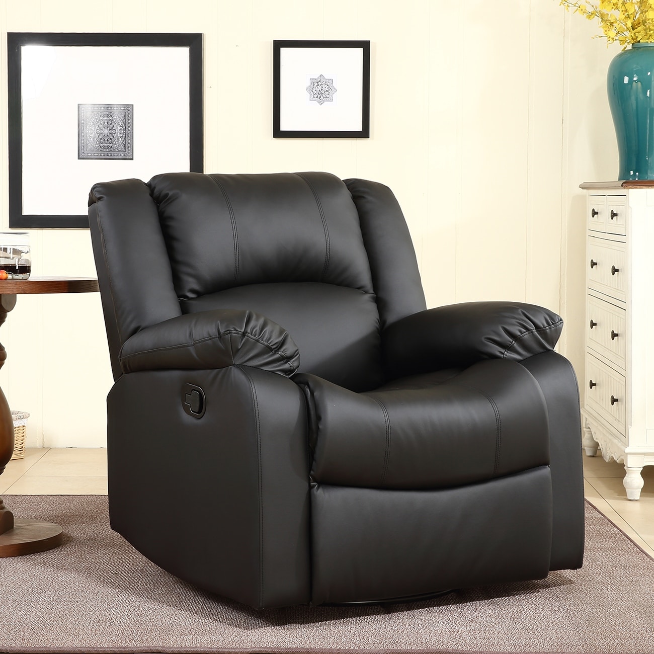 leather recliner glider chair