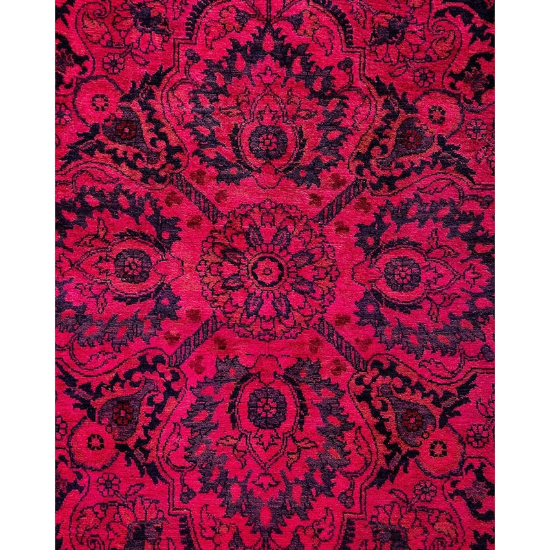 Overdyed, One-of-a-Kind Hand-Knotted Area Rug - Pink - 7' 10" x 10' 3"