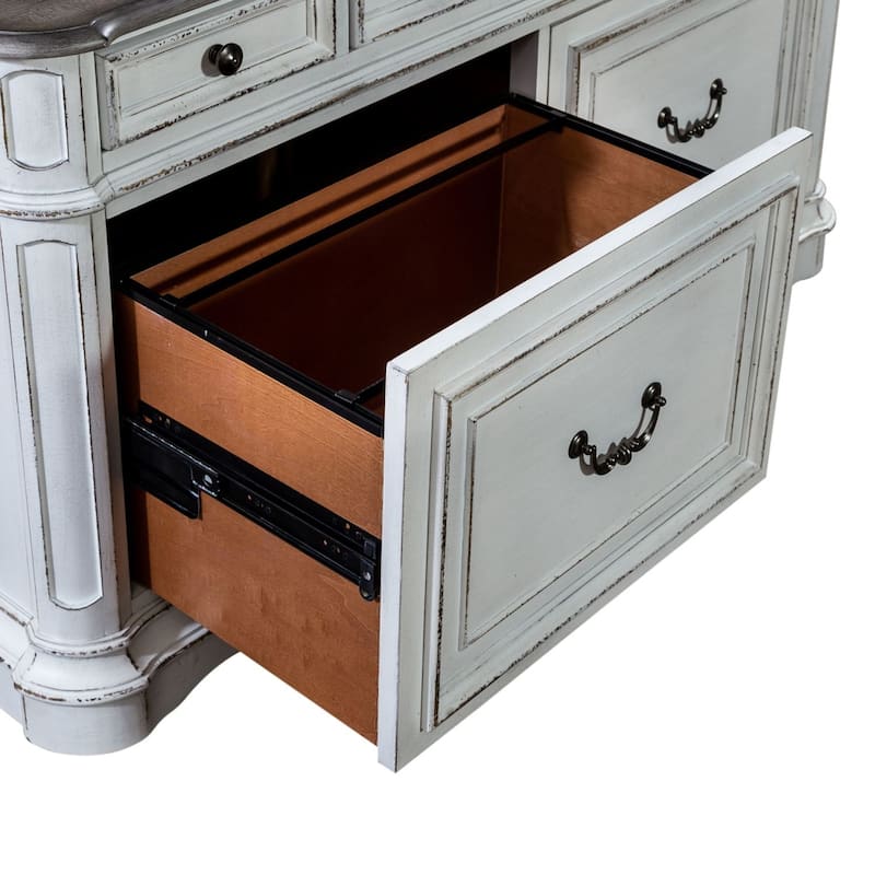 Magnolia Manor Antique White Weathered Bark Credenza