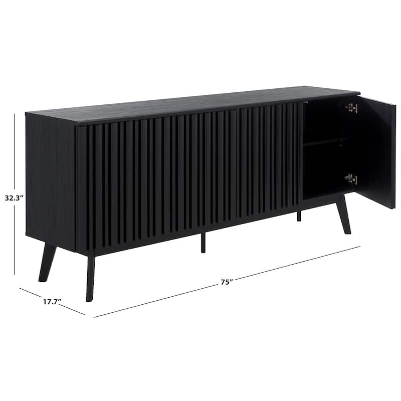 SAFAVIEH Helena 4-Door 4-Shelf Large Entertainment Media Stand for TVs up to 80" - 75"W x 18"D x 32"H