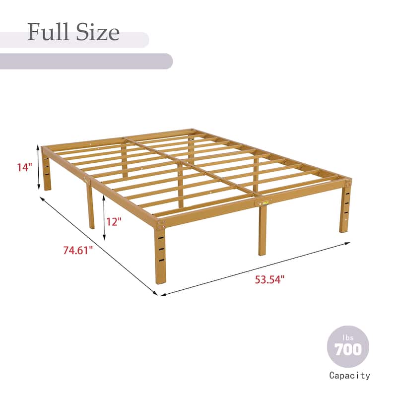 NNV 14" 3500 lbs Heavy Duty Bed Frame, Duty Steel Slat Metal Bed Frame