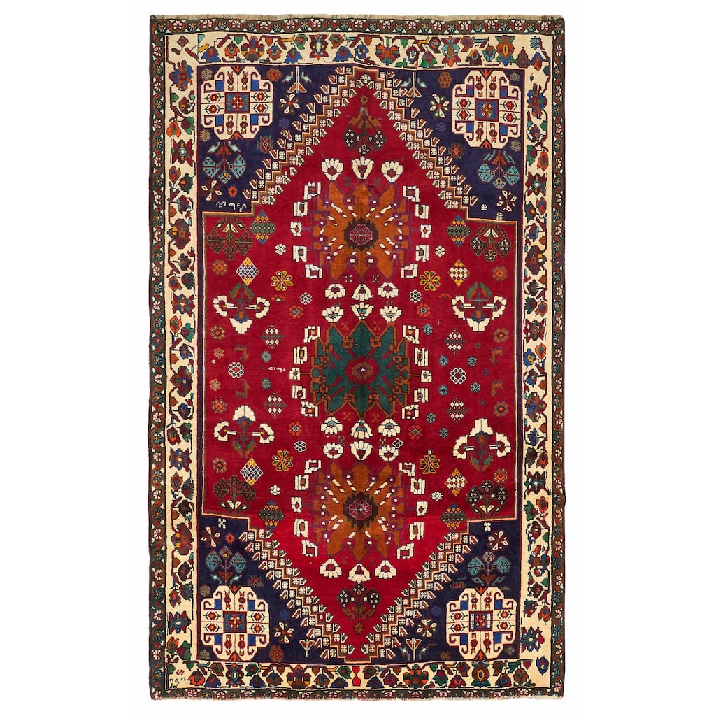 ECARPETGALLERY Hand-knotted Melis Vintage Red Wool Rug - 5'9 x 9'6