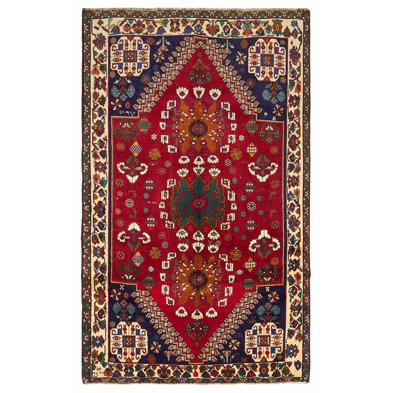 ECARPETGALLERY Hand-knotted Melis Vintage Red Wool Rug - 5'9 x 9'6