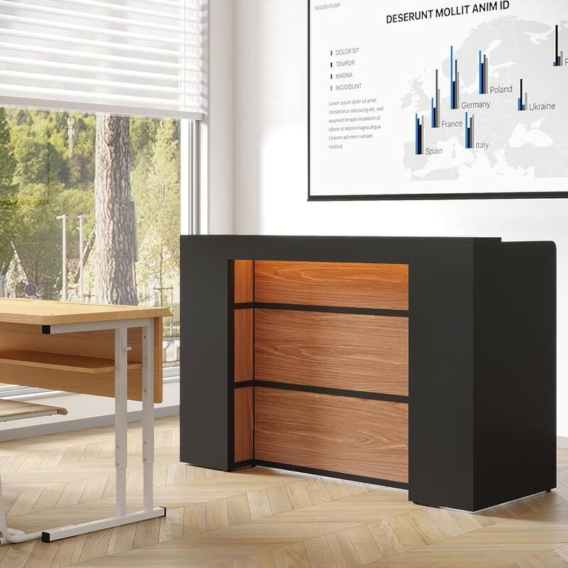 63" Reception Desk & Lectern Podium, Front/Checkout Counter & Conference Speaker Desk for Lobby, Retail, Church, Office