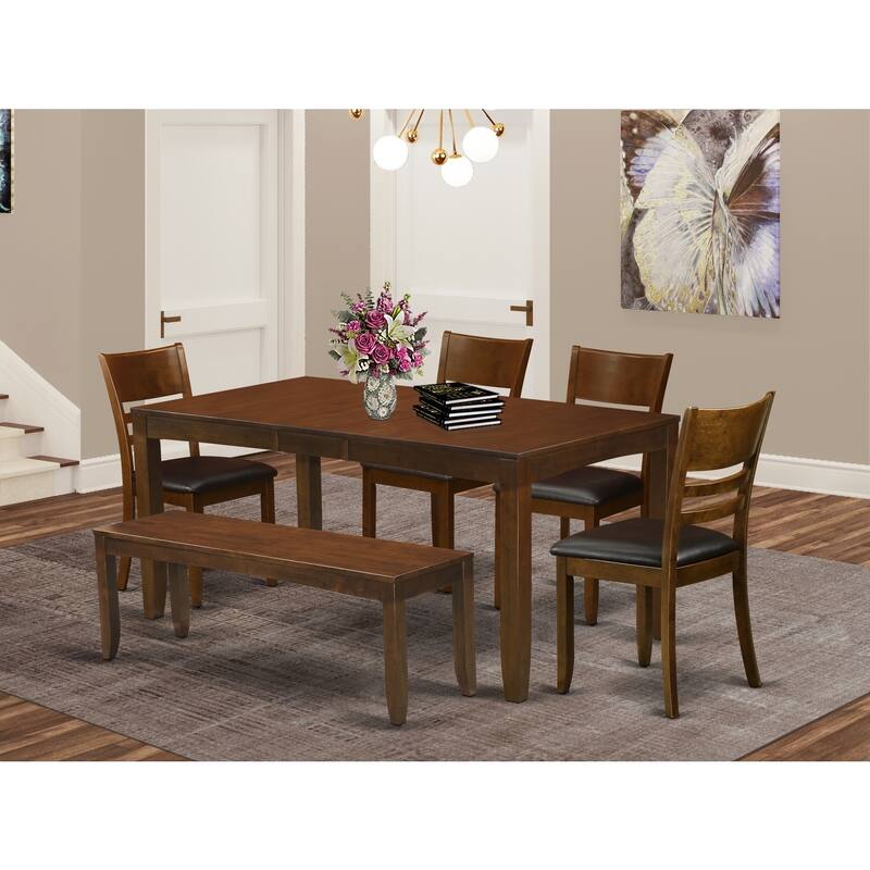 Rustic Dining Set - Table with Leaf & Chairs - Farmhouse Kitchen Table Set