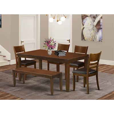 Rustic Dining Set - Table with Leaf & Chairs - Farmhouse Kitchen Table Set