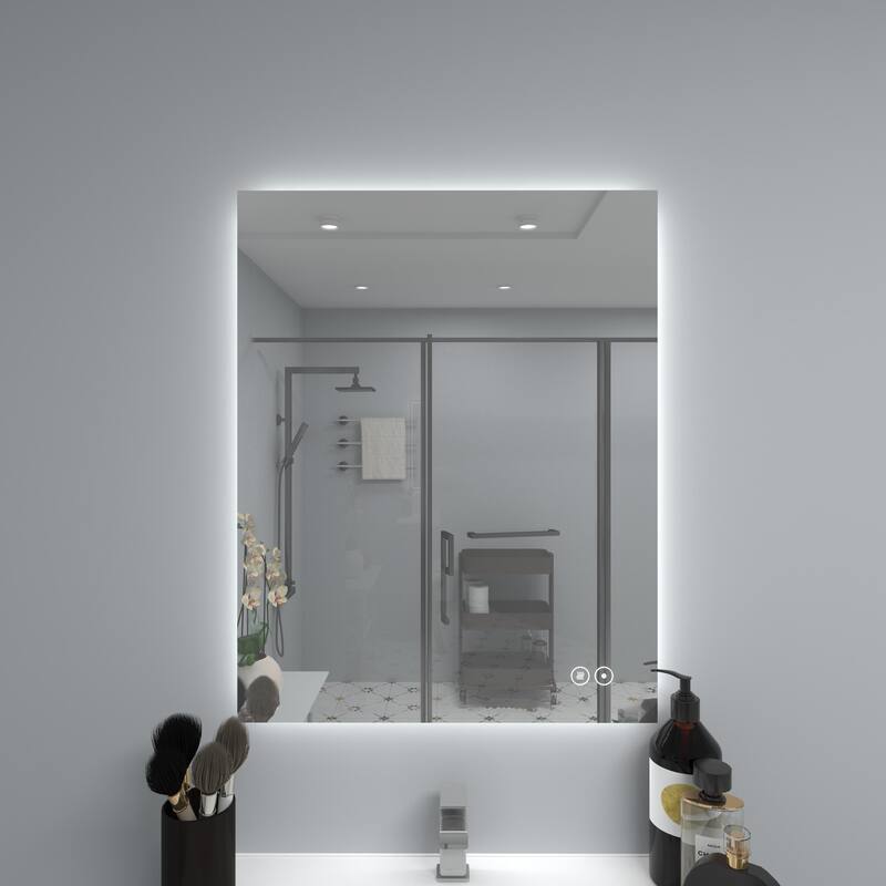 CB HOME LED Bathroom Mirror, Lighted Wall Mounted Vanity Mirror, Anti-fog, Backlit, Dimmable, Frameless, Horizontally/Vertically