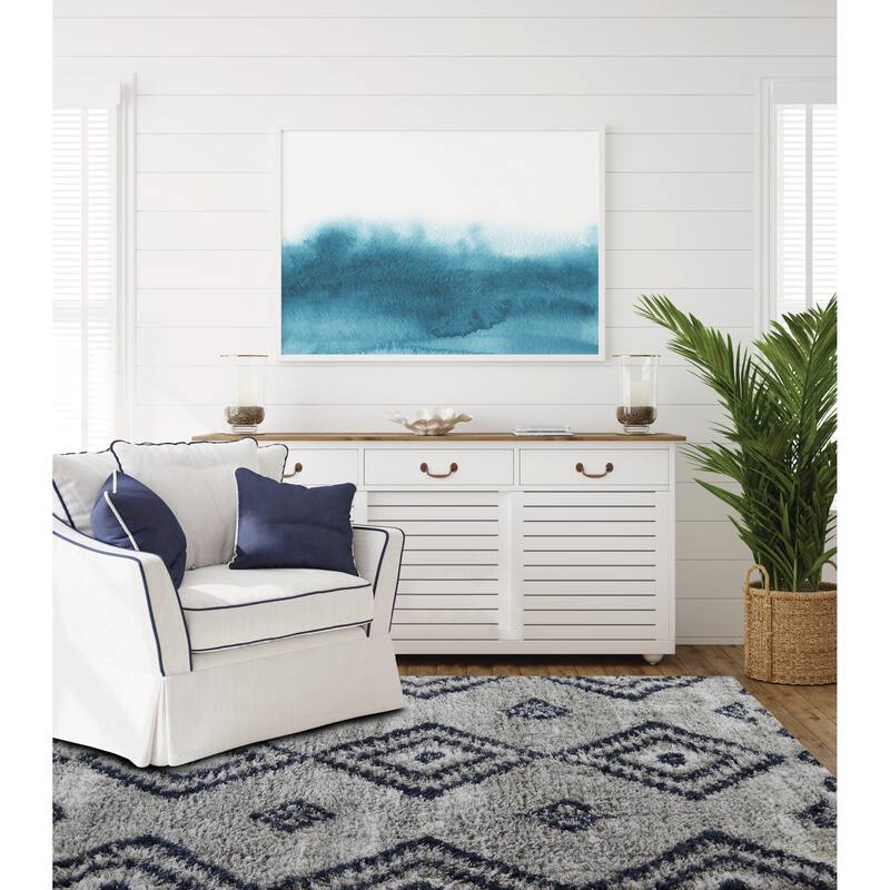 Nautica Puffy Fez Grey/Navy Rug - 5x7