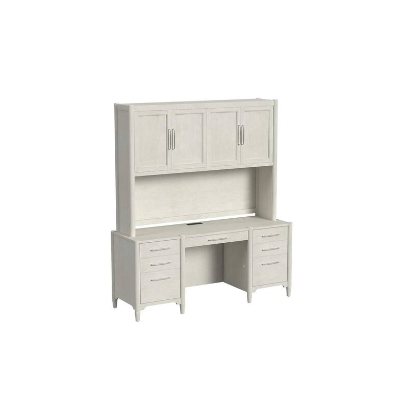 Modern Wood Hutch With Doors, Storage Cabinet, Fully Assembled, White - White - Wood - overstock.com/bedbathandbeyond.com