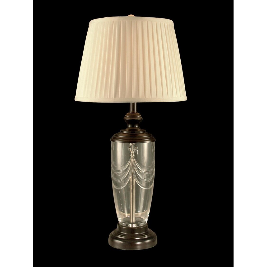 bronze and crystal table lamp