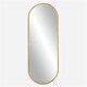 preview thumbnail 2 of 4, Tall Oval Vanity Mirror - 60" - Antiqued Gold Leaf Finish