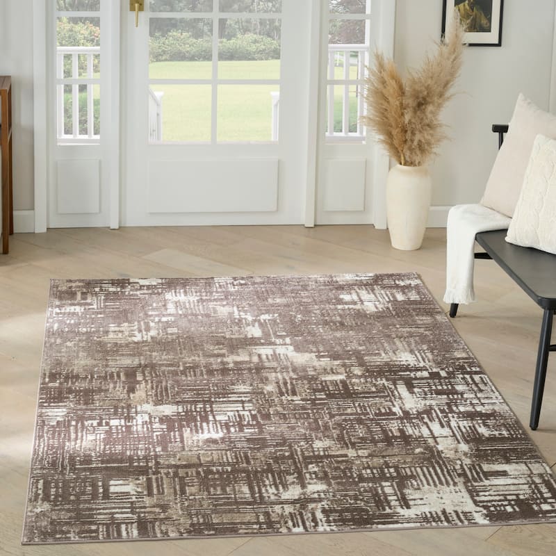 Nourison Dekor Indoor only Geometric Area Rug - Brown - 5'3" x 7'