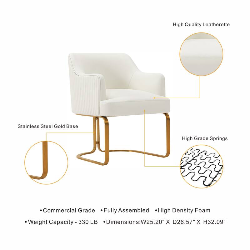 Manhattan Comfort Modern Edra Leatherette Dining Armchair