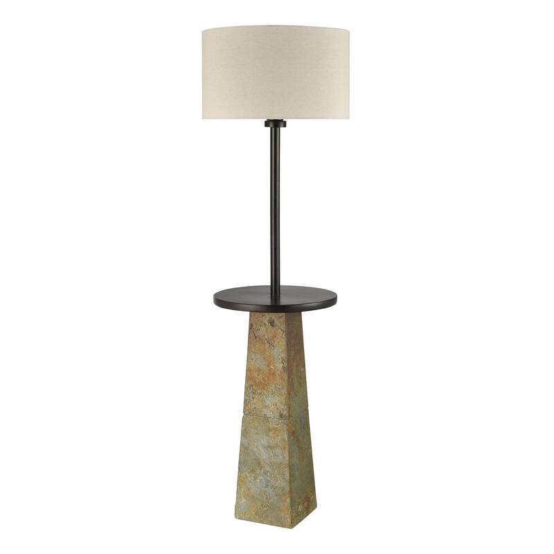 Elk Home Musee Gray With Light Gray Linen Shade 1 Light Floor Lamp