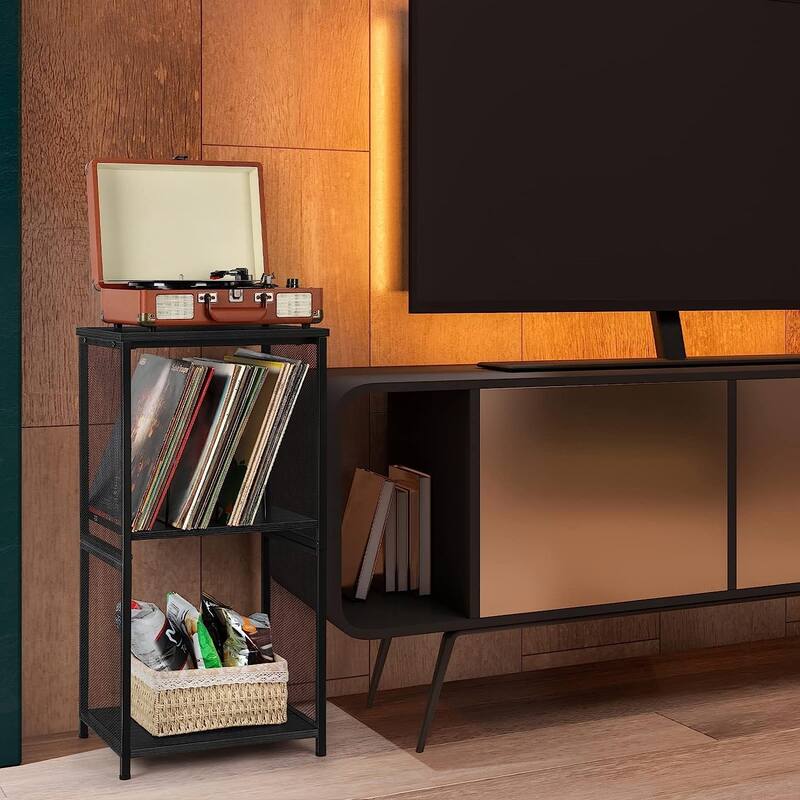 Vinyl Record Storage Holder Turntable Stand Cabinet