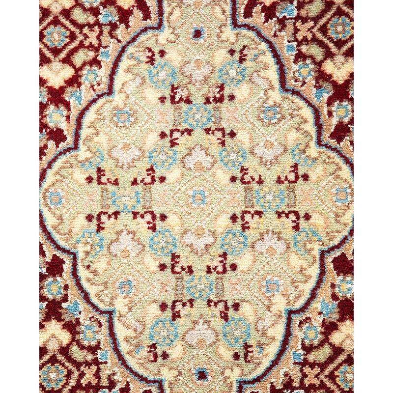 Overton Hand Knotted Wool Traditional Oriental Ivory Area Rug - 6' x 9'