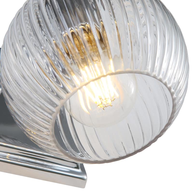 Yep by Golden Lighting Elliott 1-light Vanity in Chrome and Clear Ribbed Glass - Silver